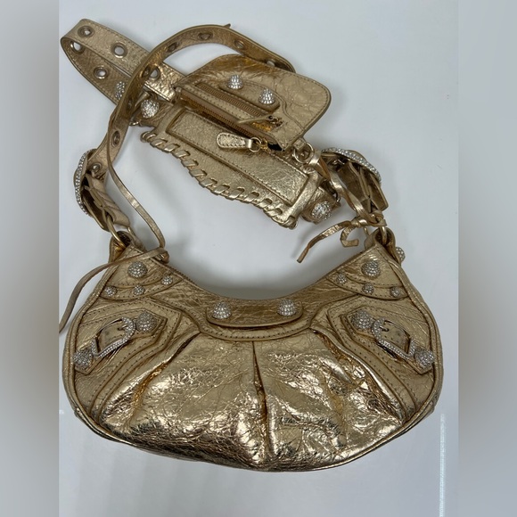 Balenciaga Le Cagole Rhinestone Bag XS Gold - Picture 5 of 8